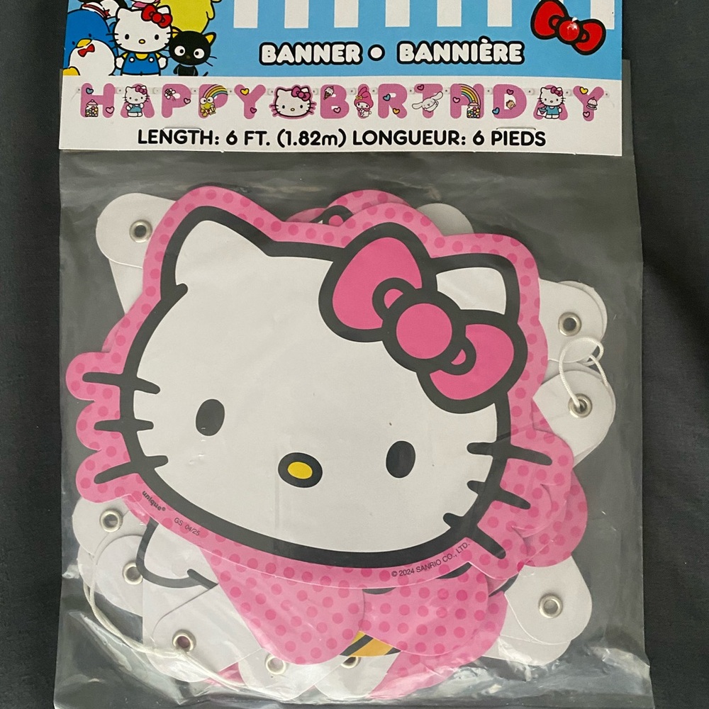 Hello Kitty Pink and White Party Banner